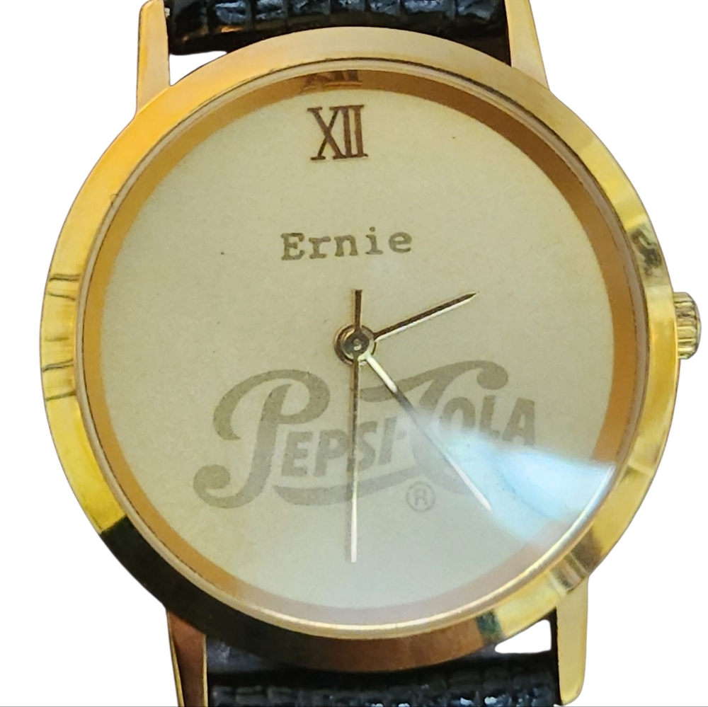 Pepsi-Cola Gold Watch with Leather Black Strap EUC 🎉Host Pick🎉 - Picture 8 of 8